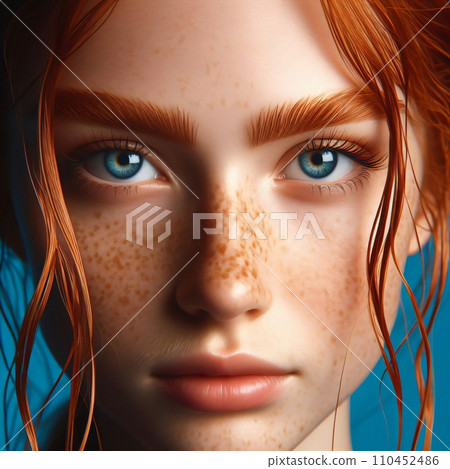 Capturing the Essence of Beauty of Redhead Woman, AI Generated 110452486