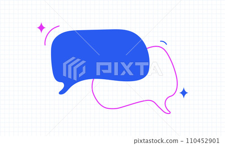 Chat icon. Empty speech bubble line art design. Different colors comment icons. Vector illustration 110452901