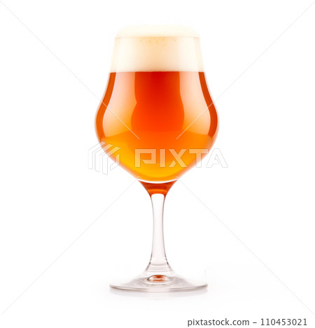 Beer in a stout glass on a white background. Mugs with drink like Ipa, Pale Ale, Pilsner, Porter or Stout 110453021