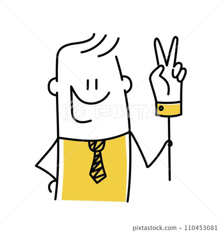 Stickman, two-finger gesture. 110453081
