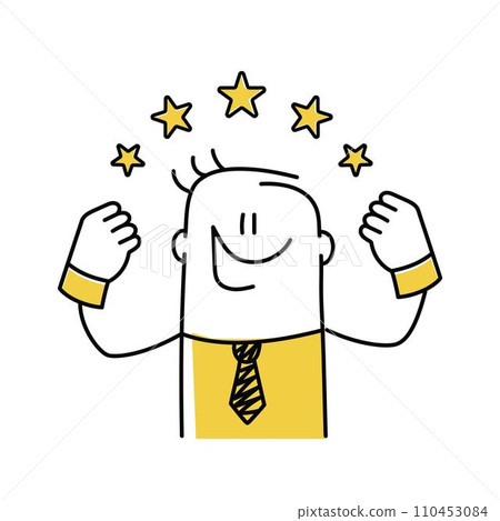 Happy stickman giving a positive rating. 110453084