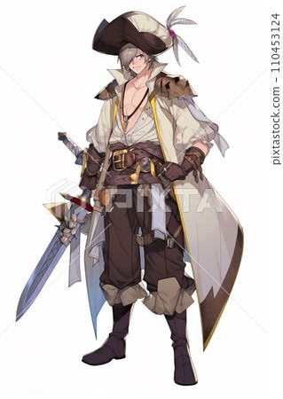 Male character full body standing illustration 110453124