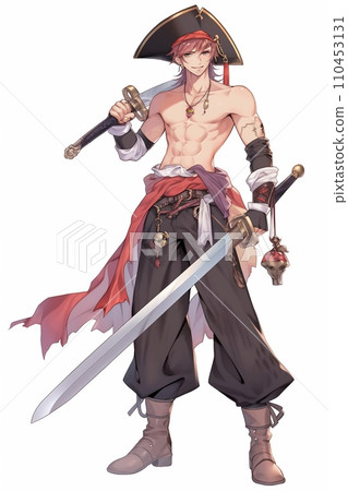 Male character full body standing illustration 110453131