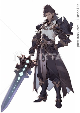 Male character full body standing illustration 110453186