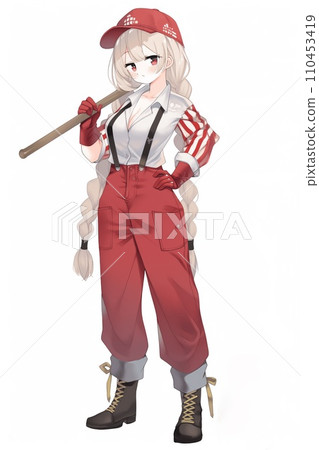 Female character full body portrait illustration 110453419