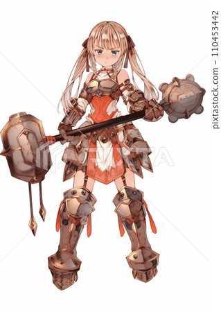 Fighting female warrior 110453442