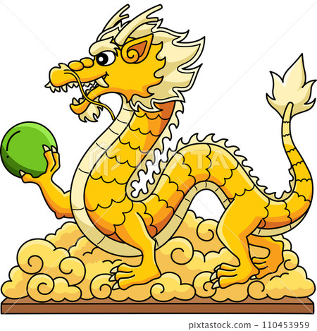 Year of the Dragon Statue Holding Orb Clipart Year of the Dragon Statue Holding Orb Clipart 110453959