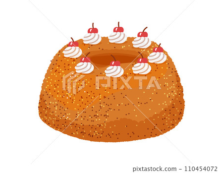 Frankfurter kranz crown sponge cake from germany.Vector illustration 110454072
