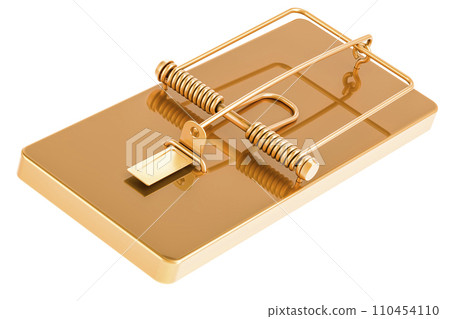 Golden mousetrap, 3D rendering Golden mousetrap, 3D rendering 110454110
