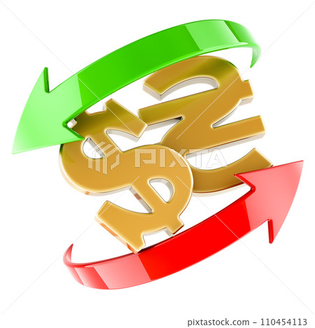 Dollar and hryvnia, exchange concept, 3D rendering Dollar and hryvnia, exchange concept, 3D rendering 110454113