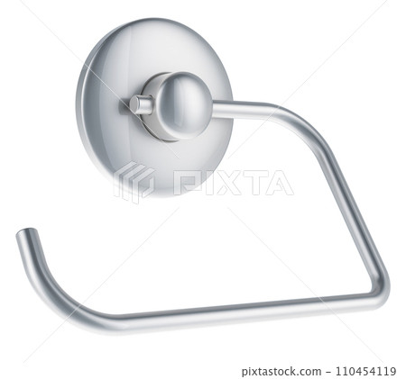 Toilet Paper Holder, toilet roll holder stainless steel, 3D rendering Toilet Paper Holder, toilet roll holder stainless steel, 3D rendering 110454119