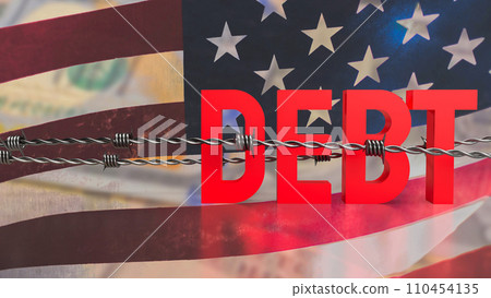 The debt on America  flag background for business concept 3d rendering. 110454135