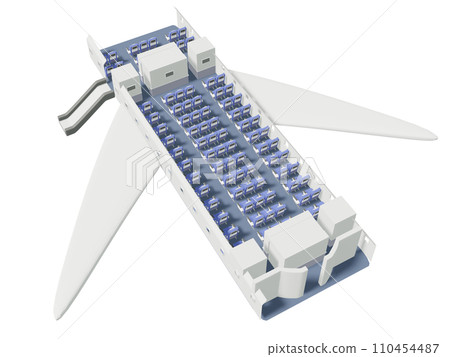 3D illustration of airplane escape chute 110454487