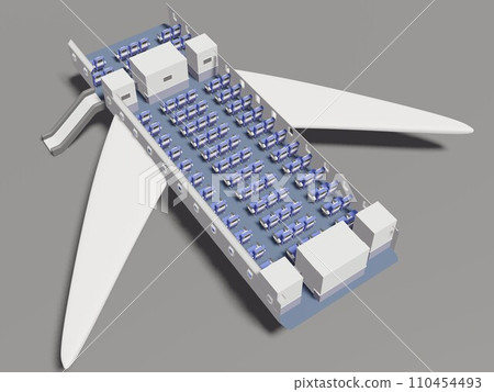飛機逃生傘的 3D 插圖 110454493