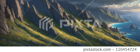 Idyllic mountain seascape Idyllic mountain seascape 110454724