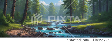 Serene forest stream Serene forest stream 110454726