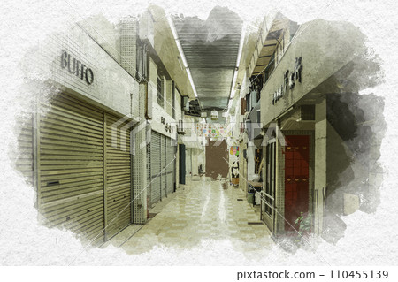 水彩風格福井市 JR 福井站西口 Shinei 商店街 福井縣福井市 110455139