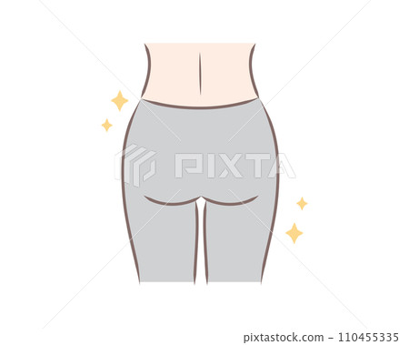 Illustration of a toned, slim and round female buttocks Illustration of a toned, slim and round female buttocks 110455335