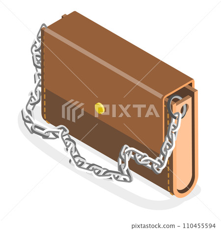 3D Isometric Flat Vector Icon of Handbags Set. Item 5 3D Isometric Flat Vector Icon of Handbags Set. Item 5 110455594