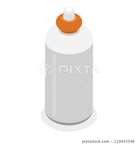 3D Isometric Flat Vector Icon of Detergent Product Plastic Bottles Set. Item 6 110455596