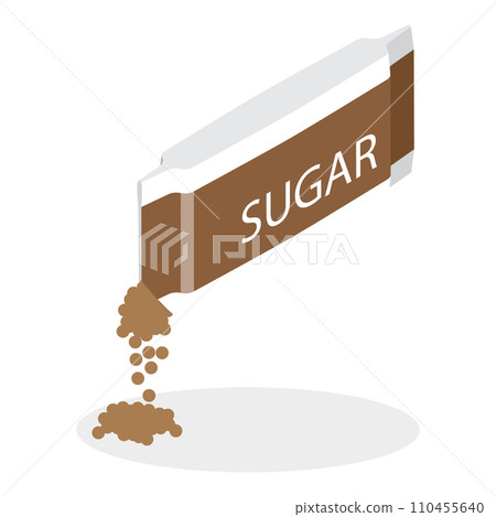 3D Isometric Flat Vector Icon of Sugar Packs Set. Item 5 3D Isometric Flat Vector Icon of Sugar Packs Set. Item 5 110455640