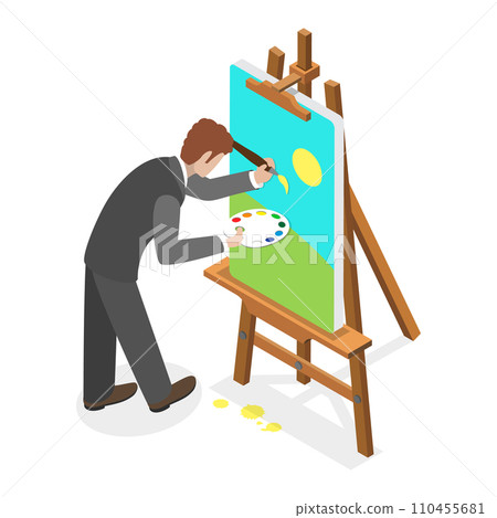 3D Isometric Flat Vector Set of People Hobbies. Item 8 110455681