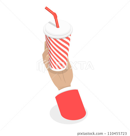 3D Isometric Flat Vector Illustration of Ice Beverage. Item 5 3D Isometric Flat Vector Illustration of Ice Beverage. Item 5 110455723