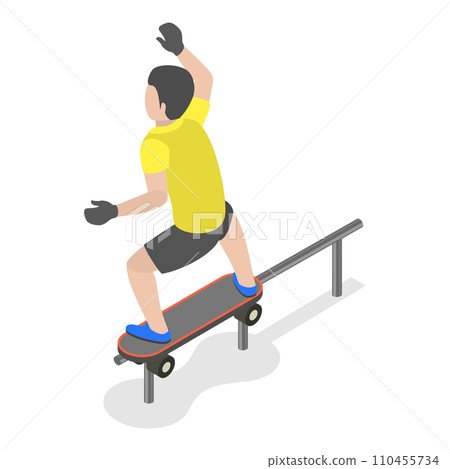 3D Isometric Flat Vector Illustration of Skaters Set. Item 4 3D Isometric Flat Vector Illustration of Skaters Set. Item 4 110455734