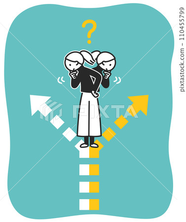 一個女孩被兩個岔路口困擾 110455799