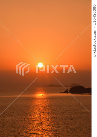 Evening view of warship island Evening view of warship island 110456090