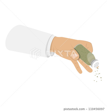 Vector Illustration of Hand with a Spice Shaker Set. Item 2 Vector Illustration of Hand with a Spice Shaker Set. Item 2 110456097