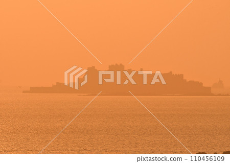 Evening view of warship island 110456109