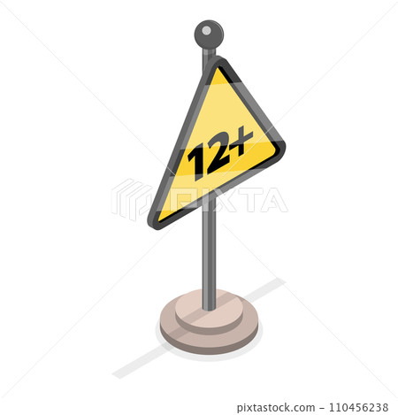 3D Isometric Flat Vector Set of Sensitive Content Signs. Item 5 110456238