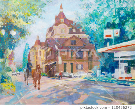 Cityscape of Interlaken, Switzerland 110456273