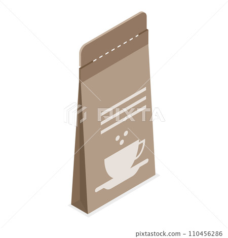 3D Isometric Flat Vector Icon of Sugar Packs Set. Item 1 3D Isometric Flat Vector Icon of Sugar Packs Set. Item 1 110456286