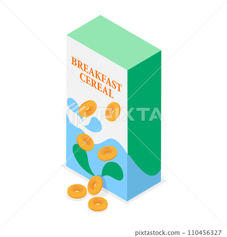 3D Isometric Flat Vector Set of Breakfast Cereals. Item 2 110456327