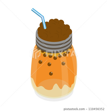 3D Isometric Flat Vector Set of Bubble Tea. Item 1 110456352
