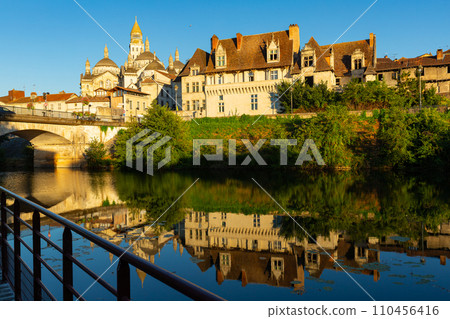 Early morning in the city of Perigueux. Cathedral of Saint-Front Early morning in the city of Perigueux. Cathedral of Saint-Front 110456416