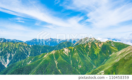夏天的常年岳登山(從常年嶽山頂眺望鷲羽山、水正岳、大天陽岳) 夏天的常年岳登山(從常年嶽山頂眺望鷲羽山、水正岳、大天陽岳) 110458359