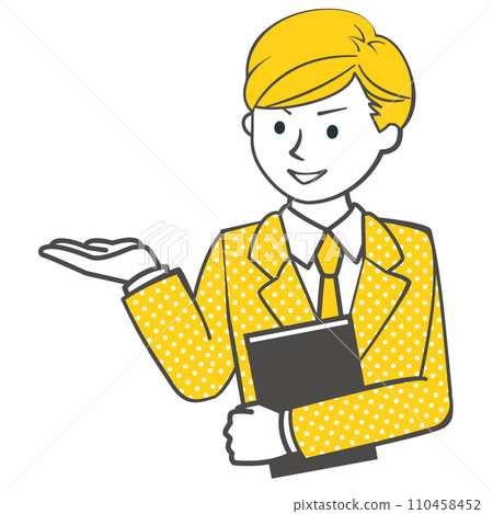 Illustration of a business person making a proposal to a customer Illustration of a business person making a proposal to a customer 110458452
