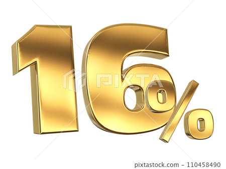 Discount creative composition. 3d Golden sale symbol with decorative objects 110458490