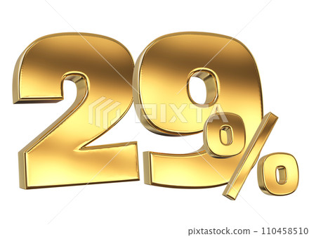 Discount creative composition. 3d Golden sale symbol with decorative objects Discount creative composition. 3d Golden sale symbol with decorative objects 110458510