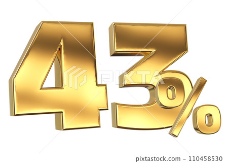 Discount creative composition. 3d Golden sale symbol with decorative objects 110458530