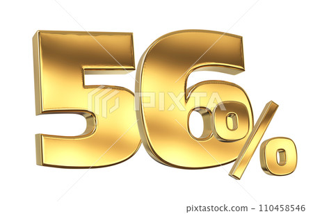 Discount creative composition. 3d Golden sale symbol with decorative objects 110458546