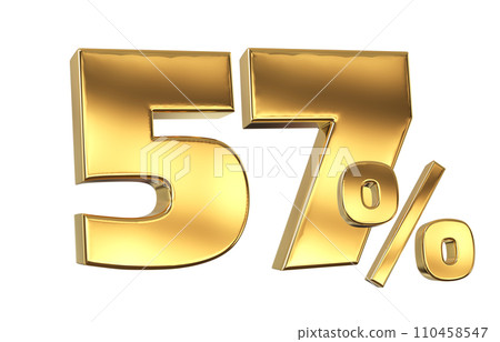 Discount creative composition. 3d Golden sale symbol with decorative objects 110458547