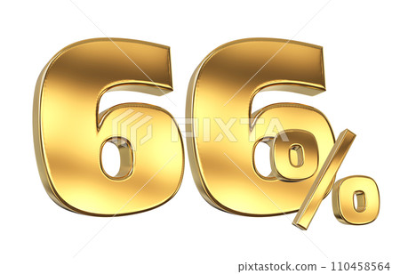 Discount creative composition. 3d Golden sale symbol with decorative objects 110458564
