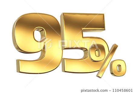 Discount creative composition. 3d Golden sale symbol with decorative objects 110458601