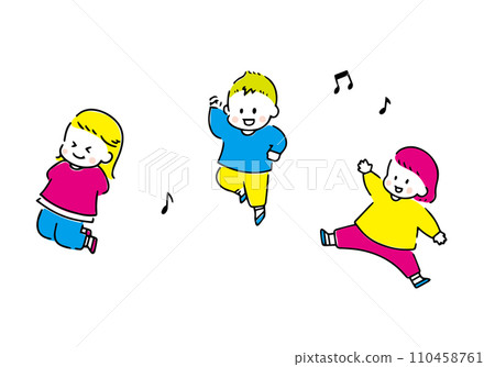 兒童跳舞的插圖集 110458761