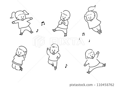 跳舞的孩子的線條畫集 110458762