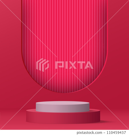 3d valentine podium scene for product display or placement. Vector 110459437